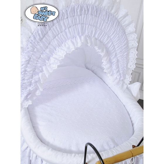 New Replacement Bedding Set Covers for Wicker Crib Charlotte no. 2100-906 or 72100White Bedding Set