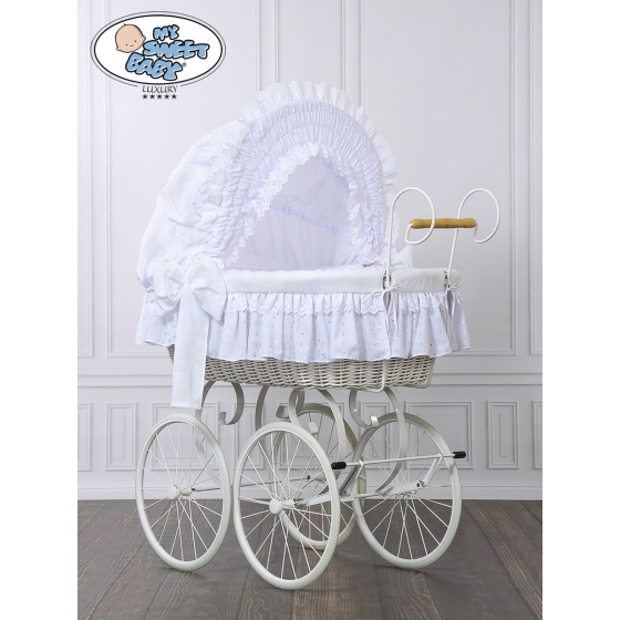 New Replacement Bedding Set Covers for Wicker Crib Charlotte no. 2100-906 or 72100White Bedding Set