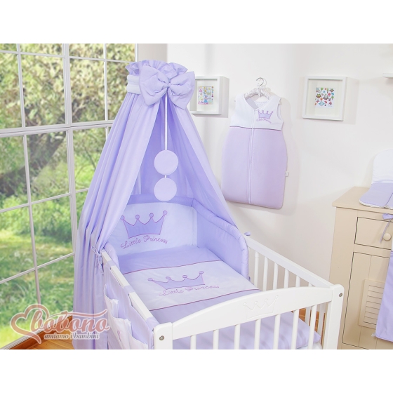 Newborn Baby Bedding set 11pcs with canopy- Little Prince/Princess lila