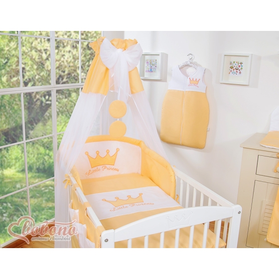 Newborn Baby Bedding set 11pcs with canopy- Little Prince/Princess peach