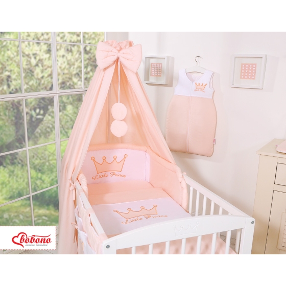 Newborn Baby Bedding set 11pcs with canopy- Little Prince/Princess pink