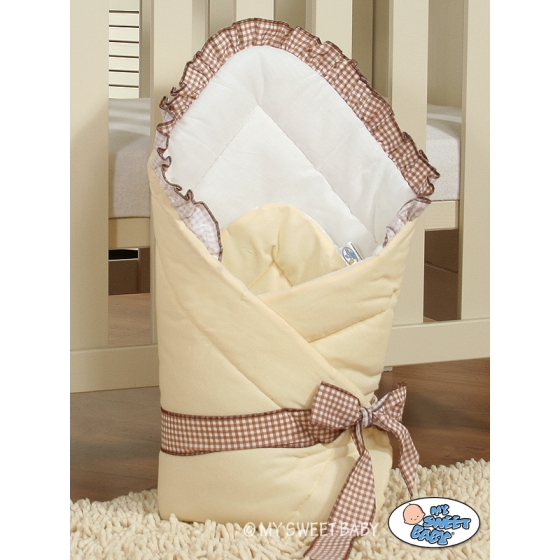 Newborn Blanket Baby nest - Bear with bow brown