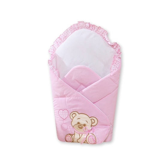 Newborn BlanketBaby nest - Bear with bow pink