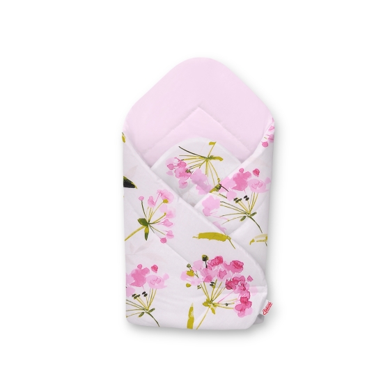 Newborn Swaddle Wrap Baby Blanket - flowers pink
