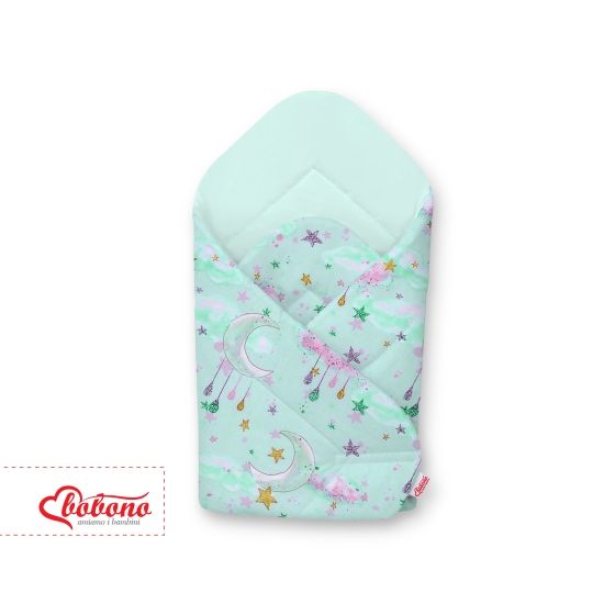 Newborn Swaddle Wrap Baby Blanket - moons mint
