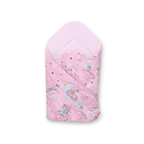 Newborn Swaddle Wrap Baby Blanket - unicorn pink/pink