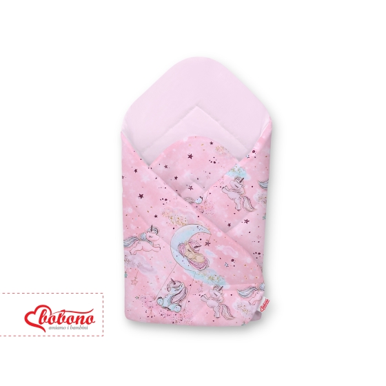 Newborn Swaddle Wrap Baby Blanket - unicorn pink/pink