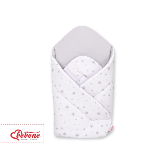 Newborn Wrap Newborn Swaddle Blanket with stiffening - mini gray stars