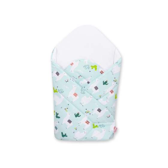 Newborn Wrap Swaddle Blanket with stiffening - lama mint