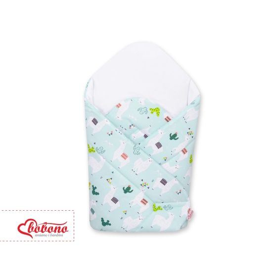 Newborn Wrap Swaddle Blanket with stiffening - lama mint