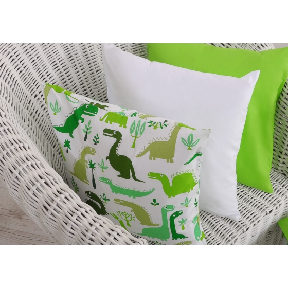 Pillow case - green dinosaurs