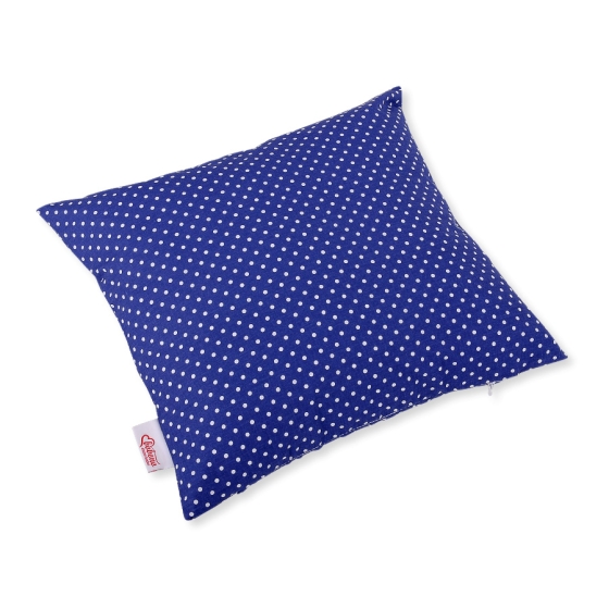 Pillow case - navy blue with white polka dots