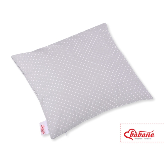 Pillow case - white polka dots on Gray
