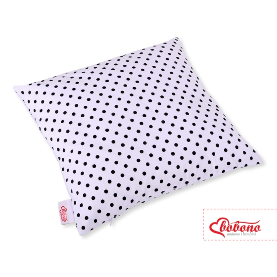 Pillow case - white with black dots