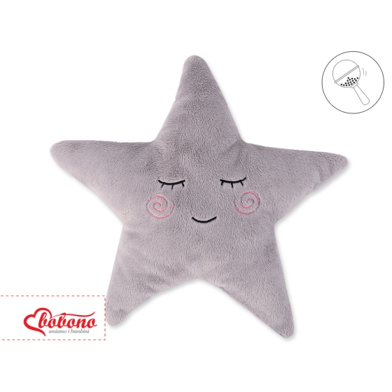 Pillow LITTLE STAR with rattle- gray