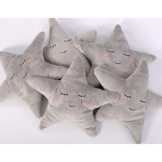 Pillow LITTLE STAR with rattle- gray