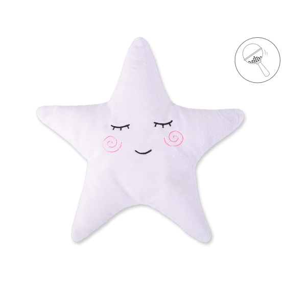 Pillow LITTLE STAR with rattle- white