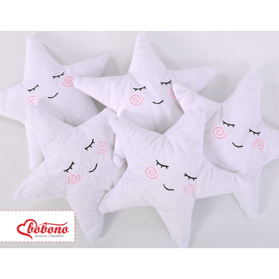 Pillow LITTLE STAR with rattle- white