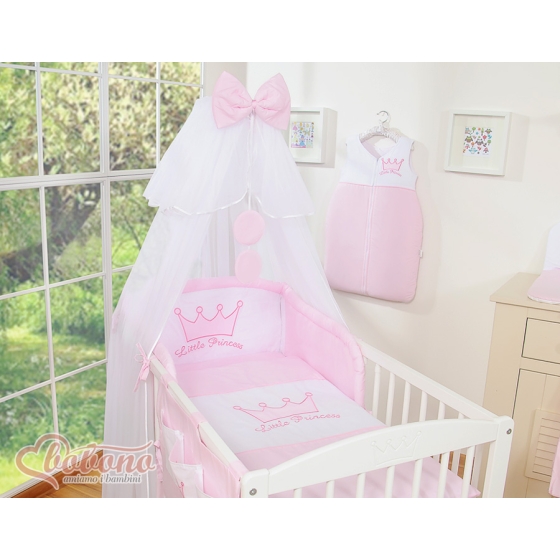 Pink Bedding set Baby Cot Bed 11pcs with mosquito-net- Little Prince/Princess