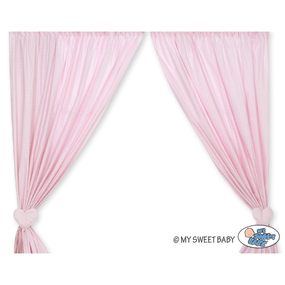 Pink Curtains for baby room- Bear with bow