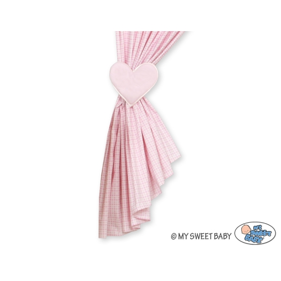 Pink Curtains for baby room- Bear with bow