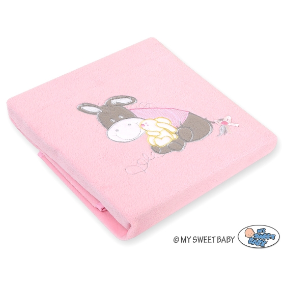 Polar fleece blanket for Baby- Donkey Luca pink