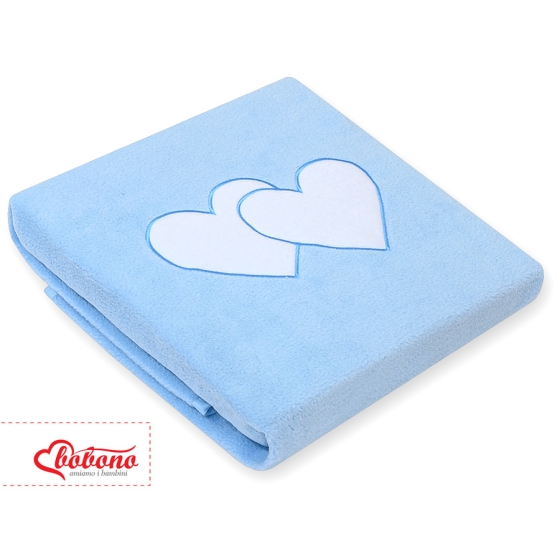 Polar fleece blanket for Baby- Hanging hearts blue
