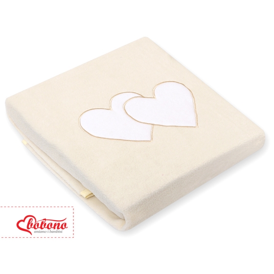 Polar fleece blanket for Baby- Hanging hearts cream