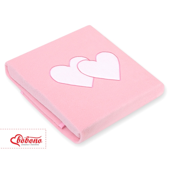 Polar fleece blanket for Baby- Hanging hearts pink