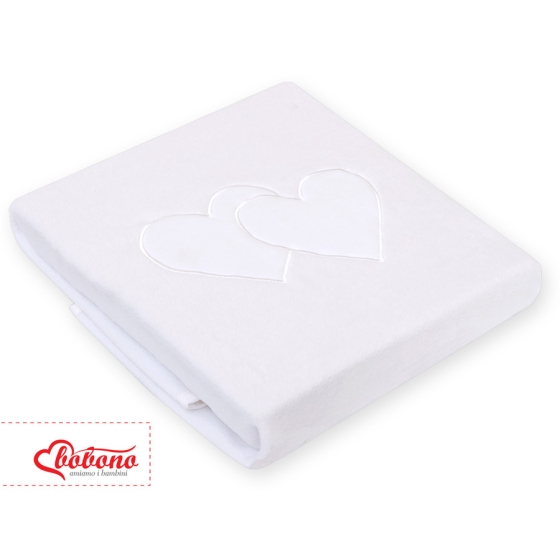 Polar fleece blanket for Baby- Hanging hearts white