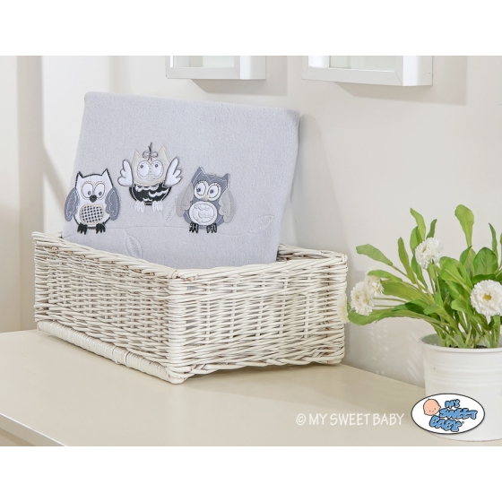 Polar fleece blanket for Baby - Owls - Gray-black