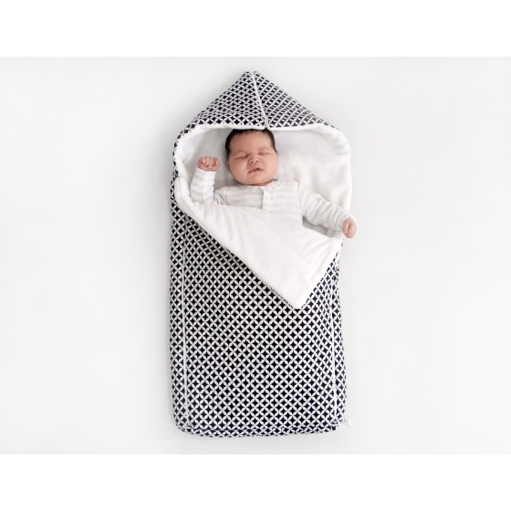 Pram sleeping bag- black flowers
