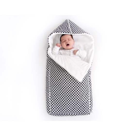Pram sleeping bag- black flowers