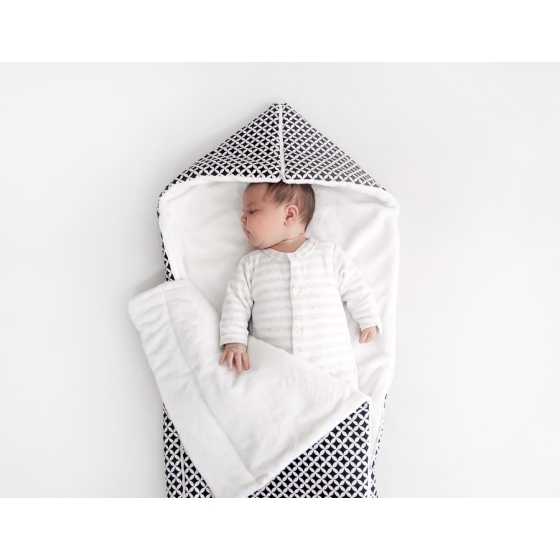 Pram sleeping bag- black flowers