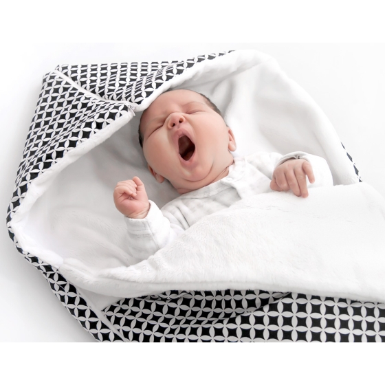 Pram sleeping bag- black flowers