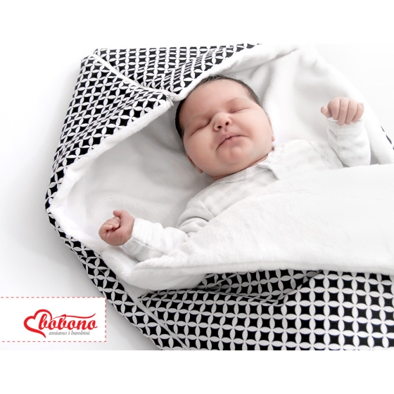 Pram sleeping bag- black flowers