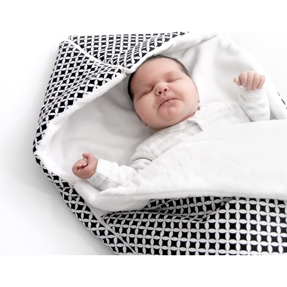 Pram sleeping bag- black flowers
