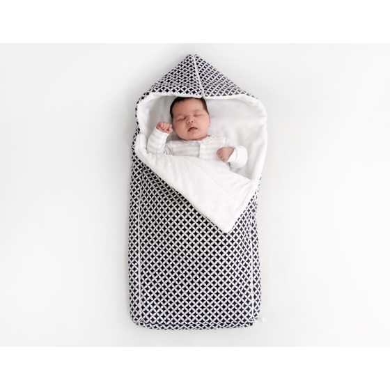 Pram sleeping bag- black flowers
