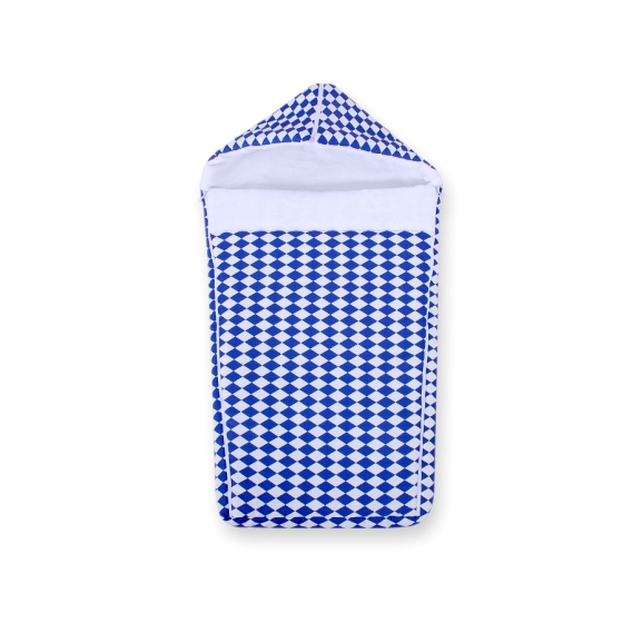 Pram sleeping bag- Chessboard dark blue