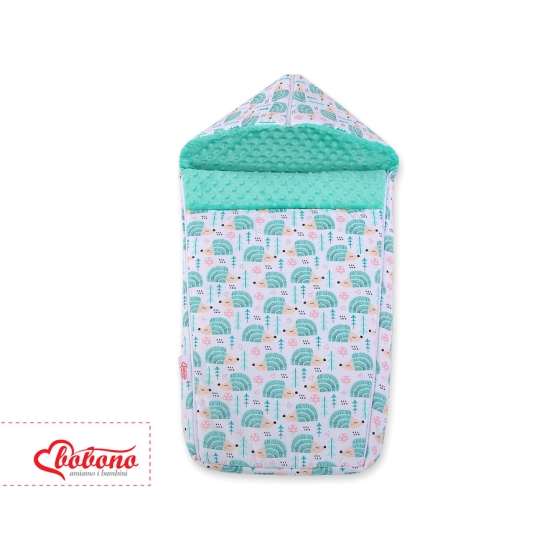 Pram sleeping bag - hedgehogs mint
