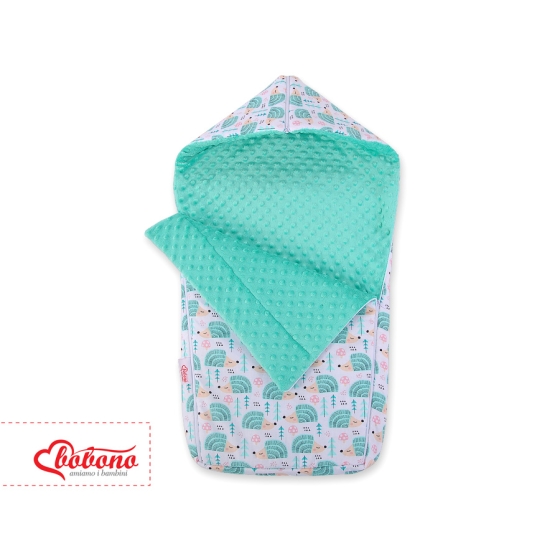 Pram sleeping bag - hedgehogs mint