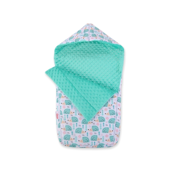 Pram sleeping bag - hedgehogs mint