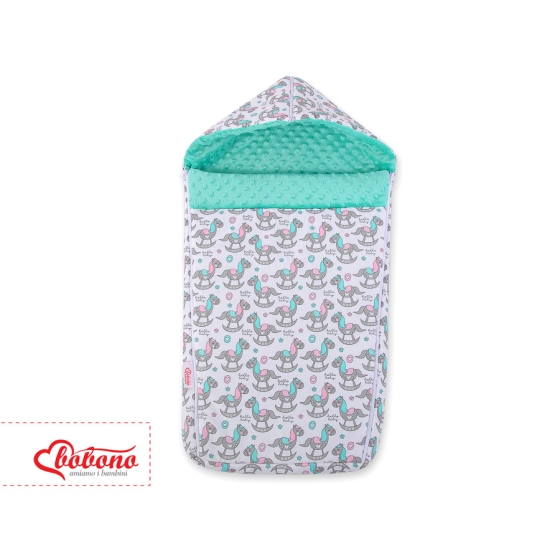 Pram sleeping bag - rocking horses