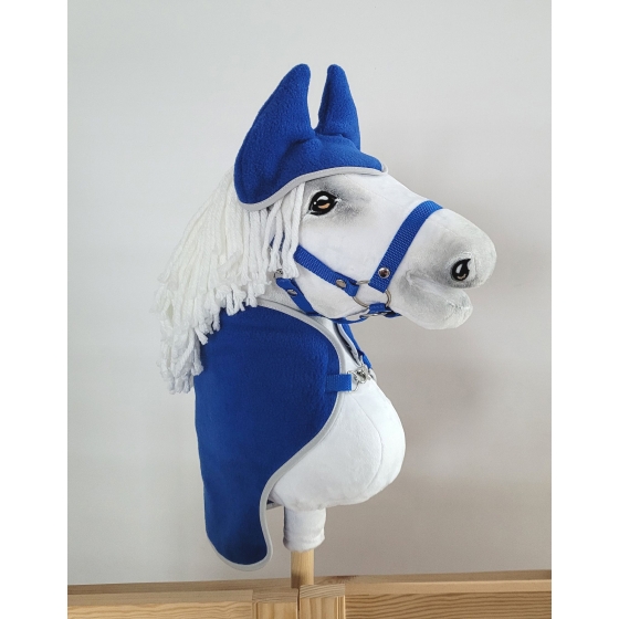 Set for Hobby Horse A3: Fleece blanket + earmuffs - dark blue