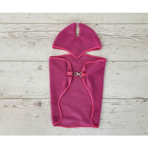 Set for Hobby Horse A3: Fleece blanket + earmuffs - dark pink