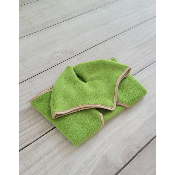 Set for Hobby Horse A3: Fleece blanket + earmuffs - green