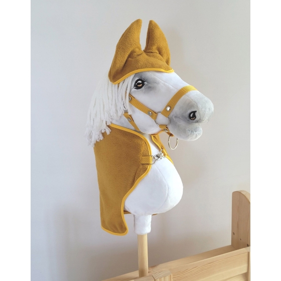 Set for Hobby Horse A3: Fleece blanket + earmuffs - honey yellow