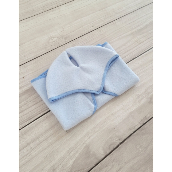 Set for Hobby Horse A3: Fleece blanket + earmuffs - light blue