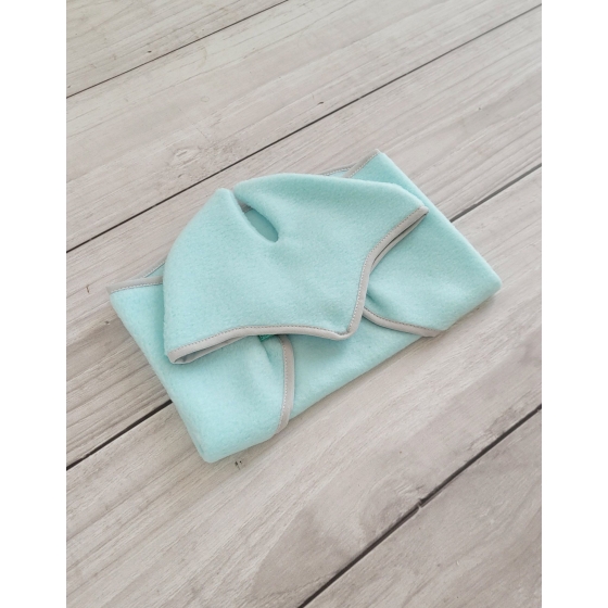 Set for Hobby Horse A3: Fleece blanket + earmuffs - light mint