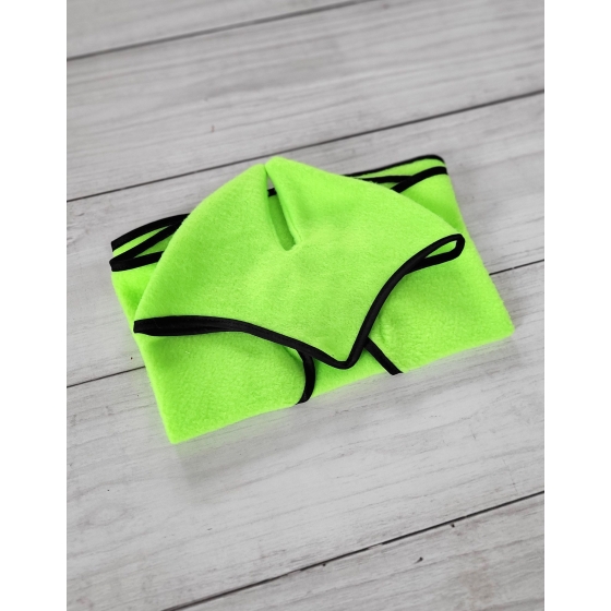 Set for Hobby Horse A3: Fleece blanket + earmuffs - neon green